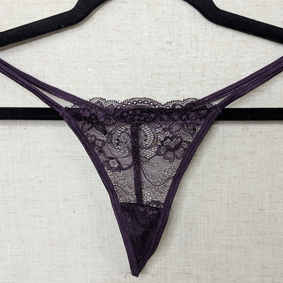 Pure Romance Plum Lace Babydoll & G-String Set - Large - Picture 10 of 13